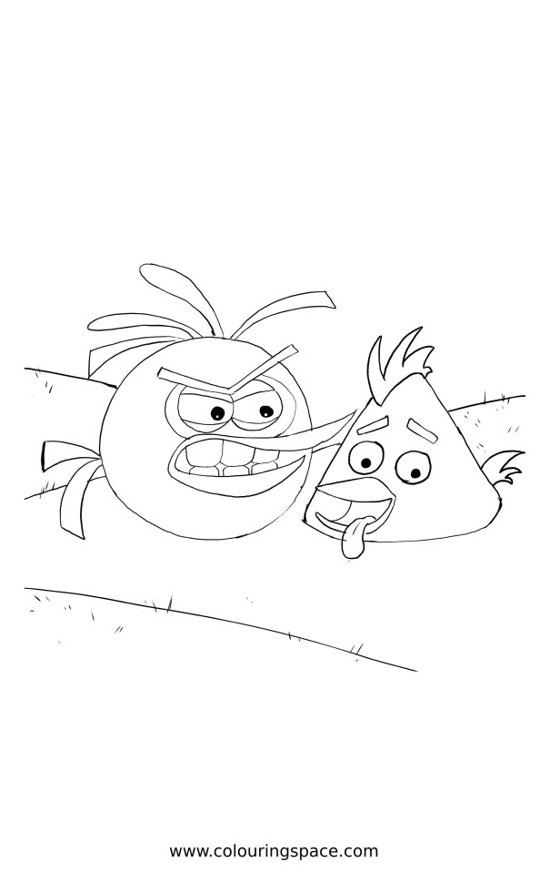 Thumbnail of Angry Birds Chuck & Balloon Bird Characters Coloring Sheet