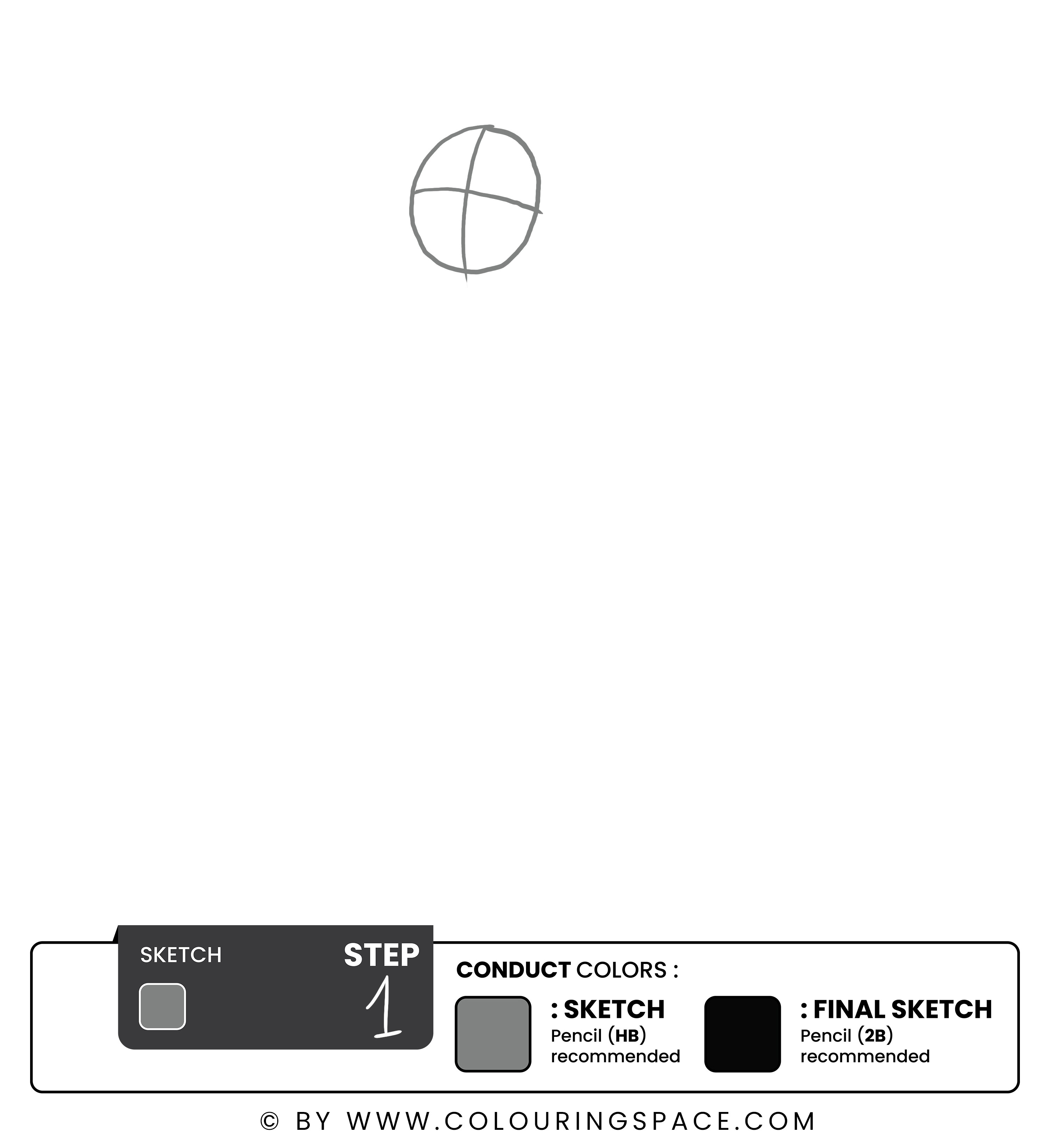Step 1: Draw the Circle and Divide It into Quarters