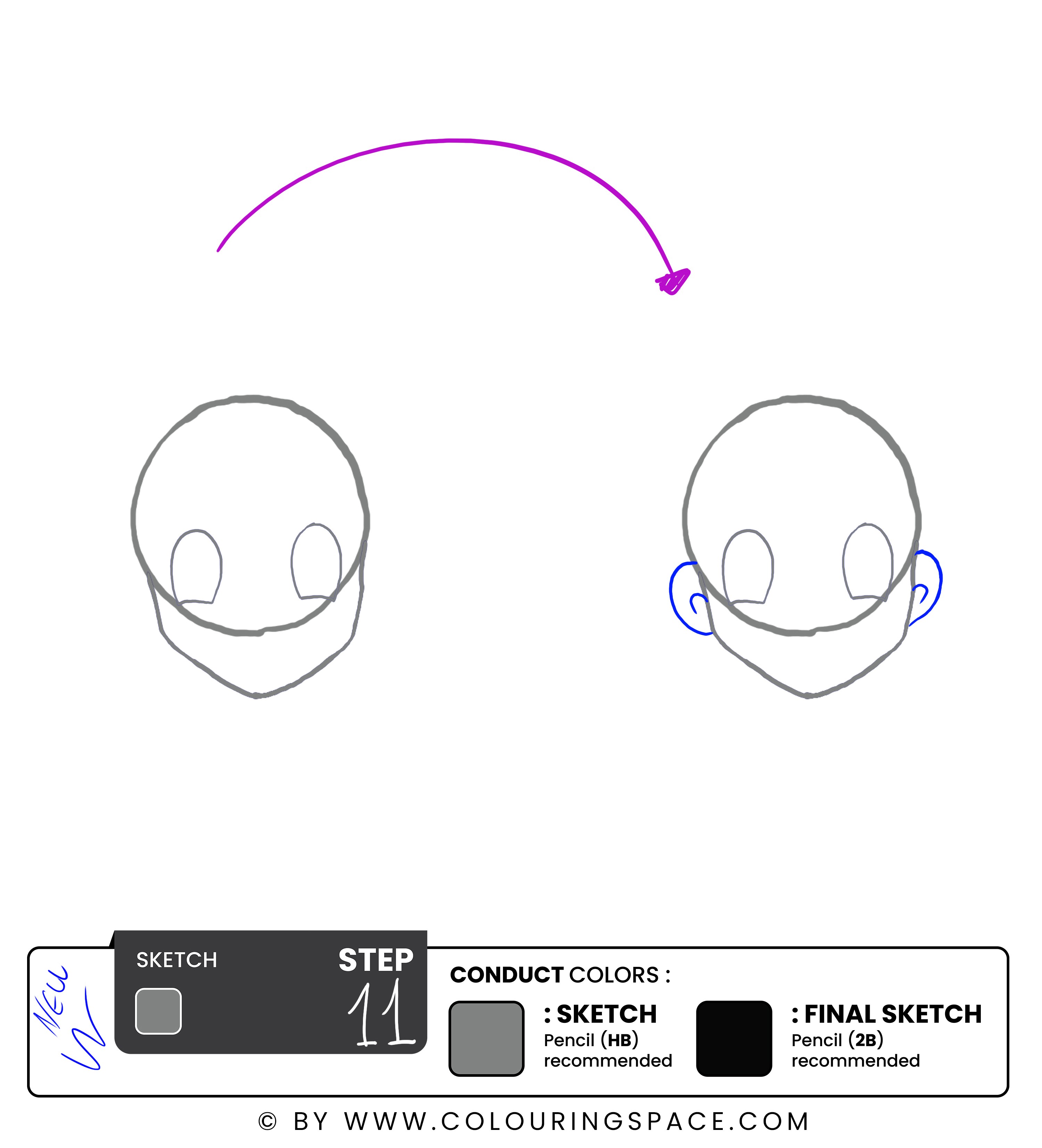 Step 11 : Draw Ash's Mouth 