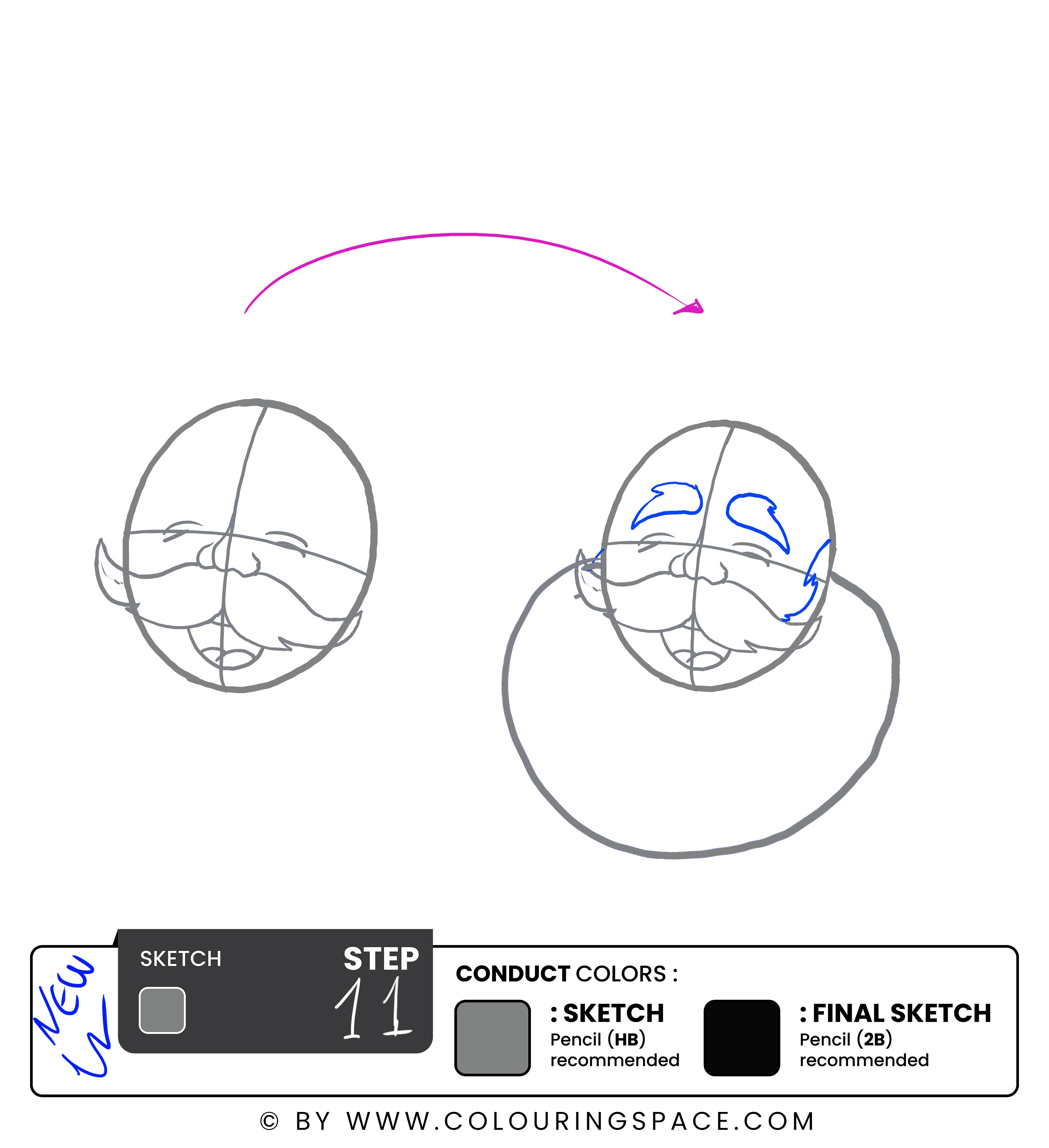 Step 11: Draw the Eyebrows