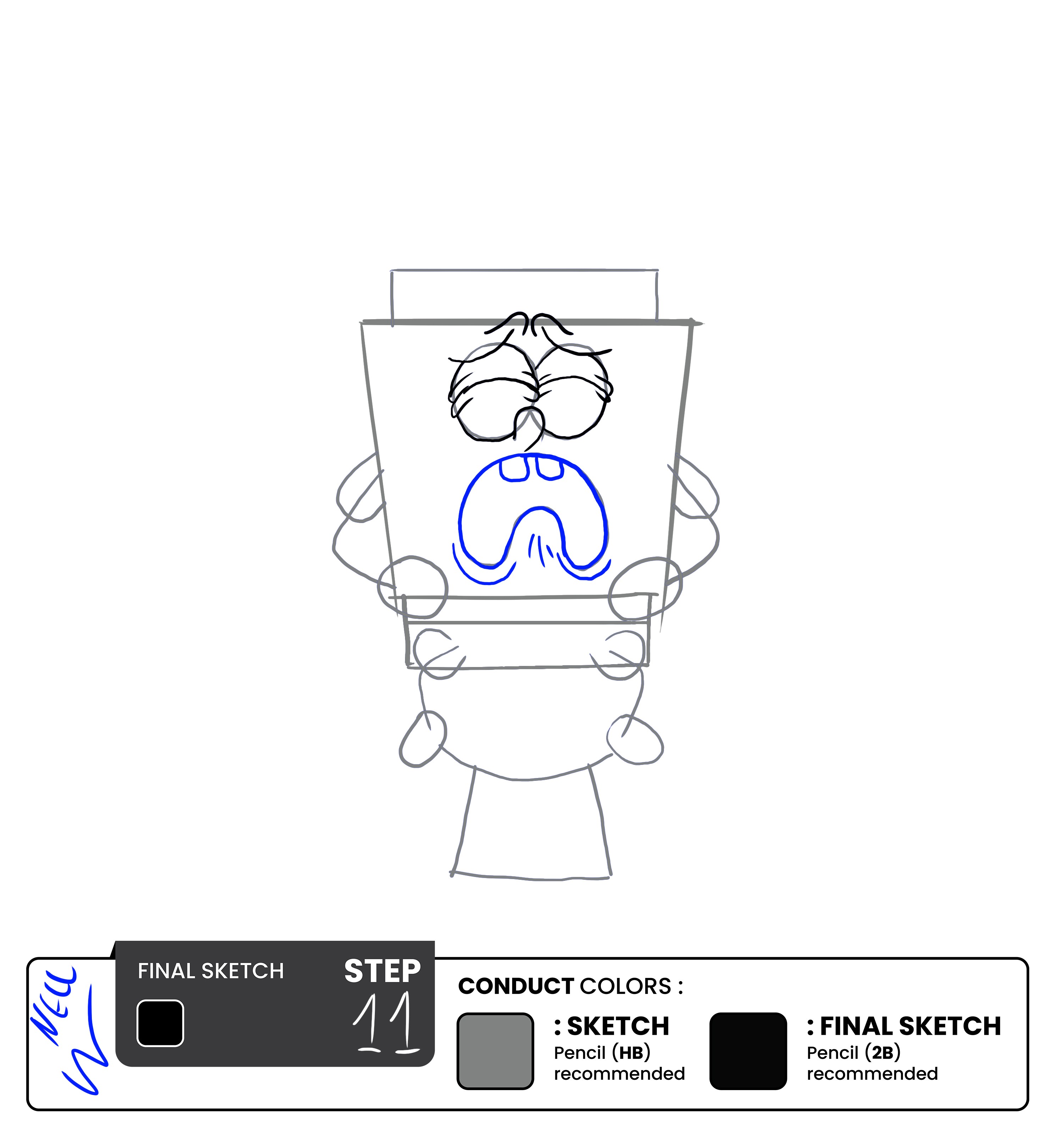 Step 11 - Outline the Mouth, then Add the Teeth 