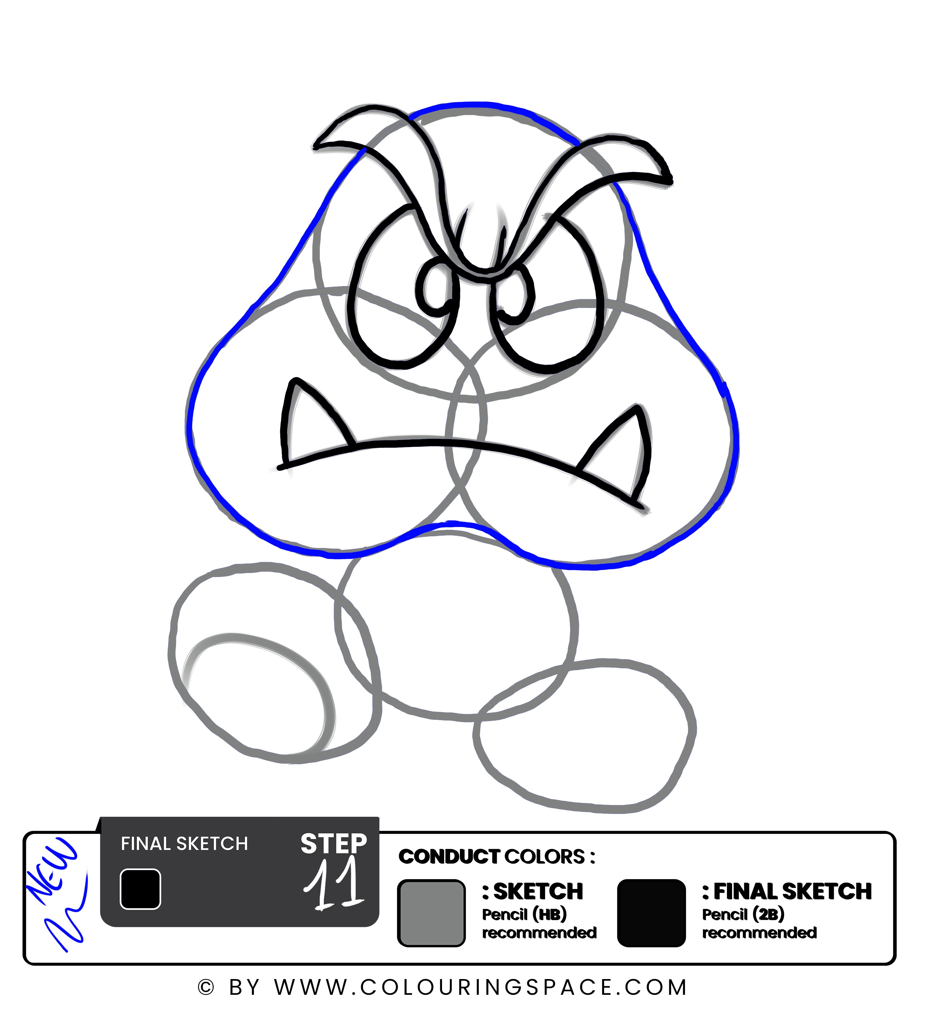 Step 11- outline the head 