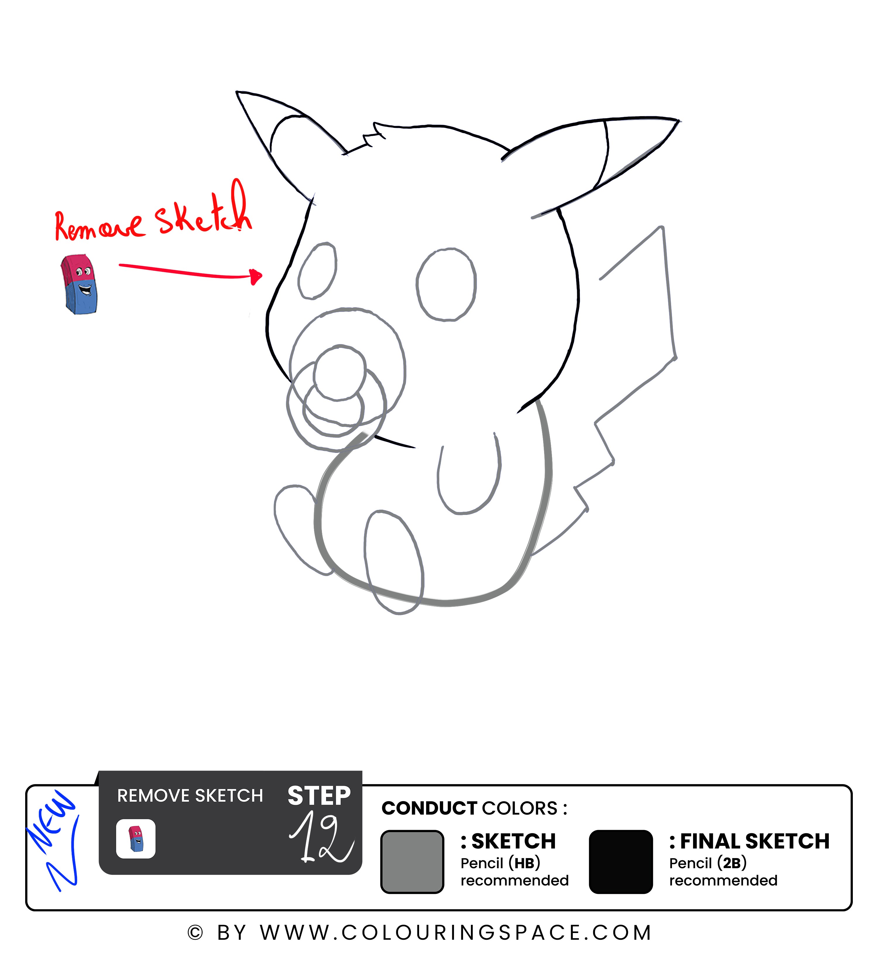 Step 12 :Remove the Sketch Guidelines 