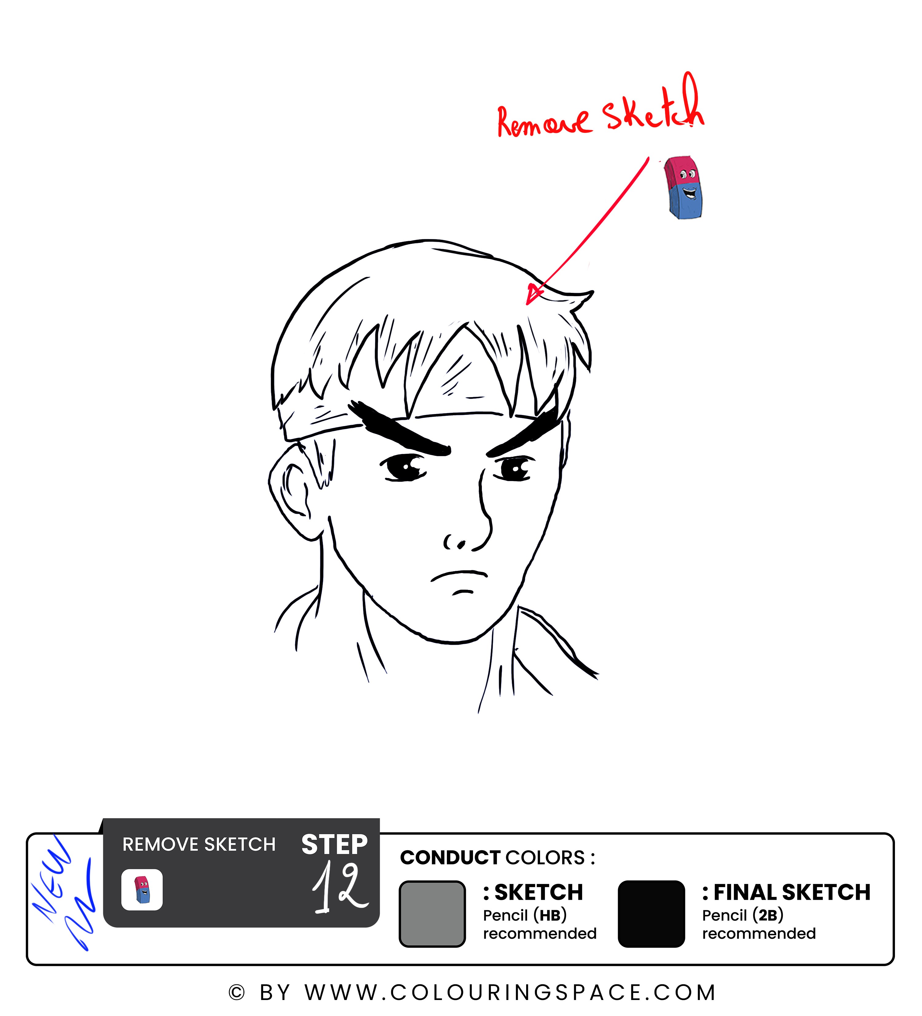 Step 12: Remove the Sketch Guidelines