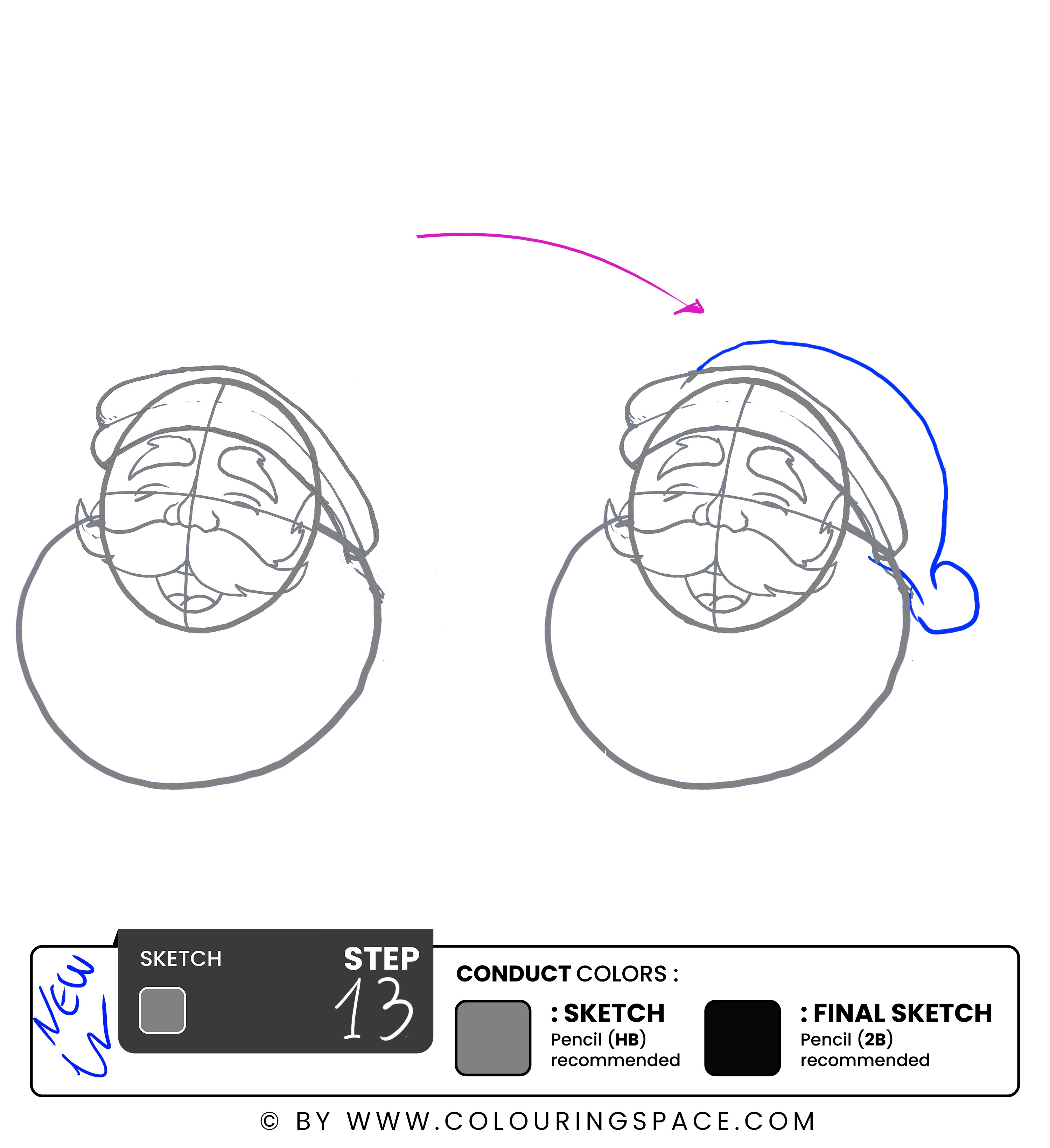 Step 13: Finish the Hat’s Drawing