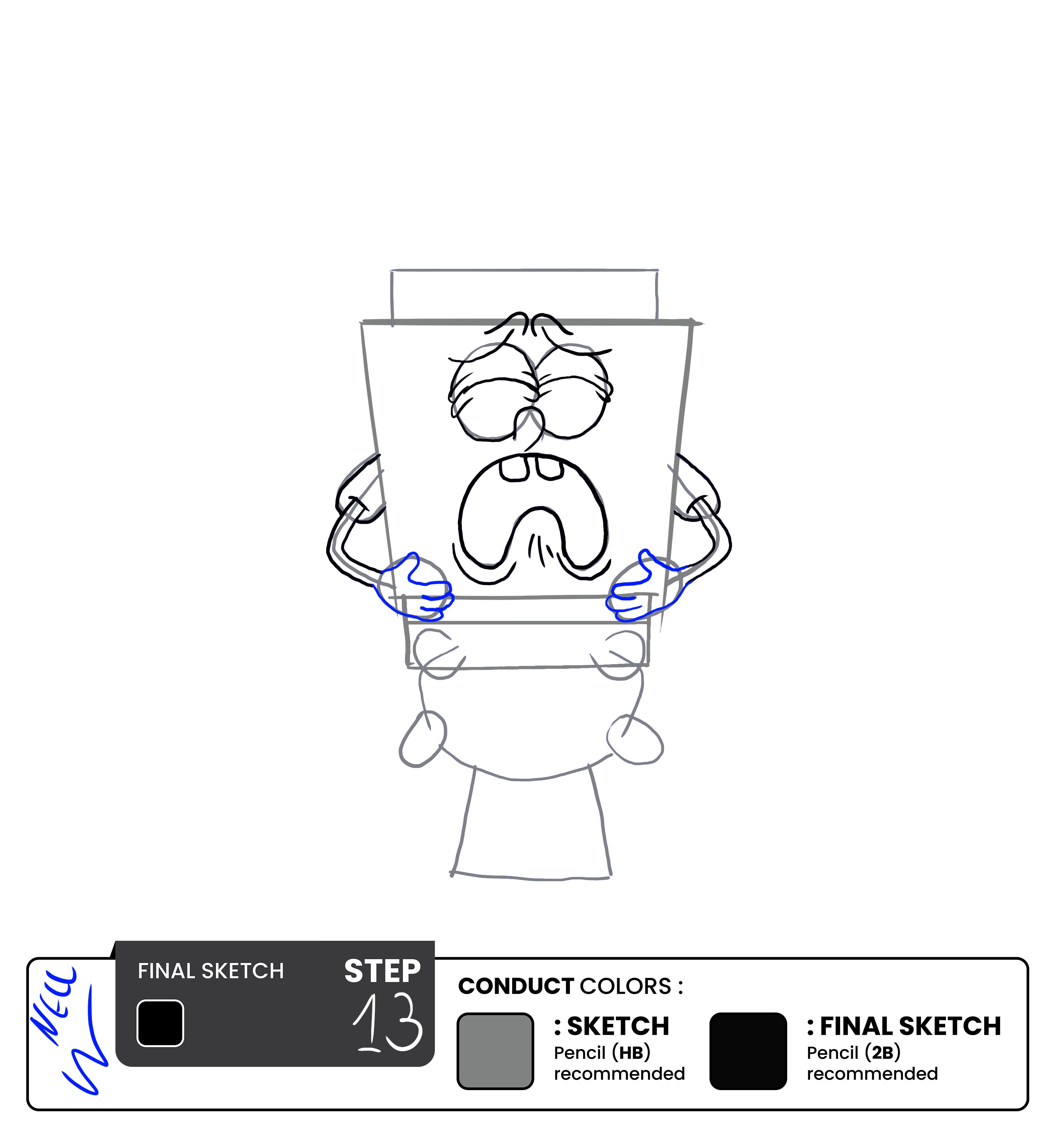 Step 13 - Draw the Hands 