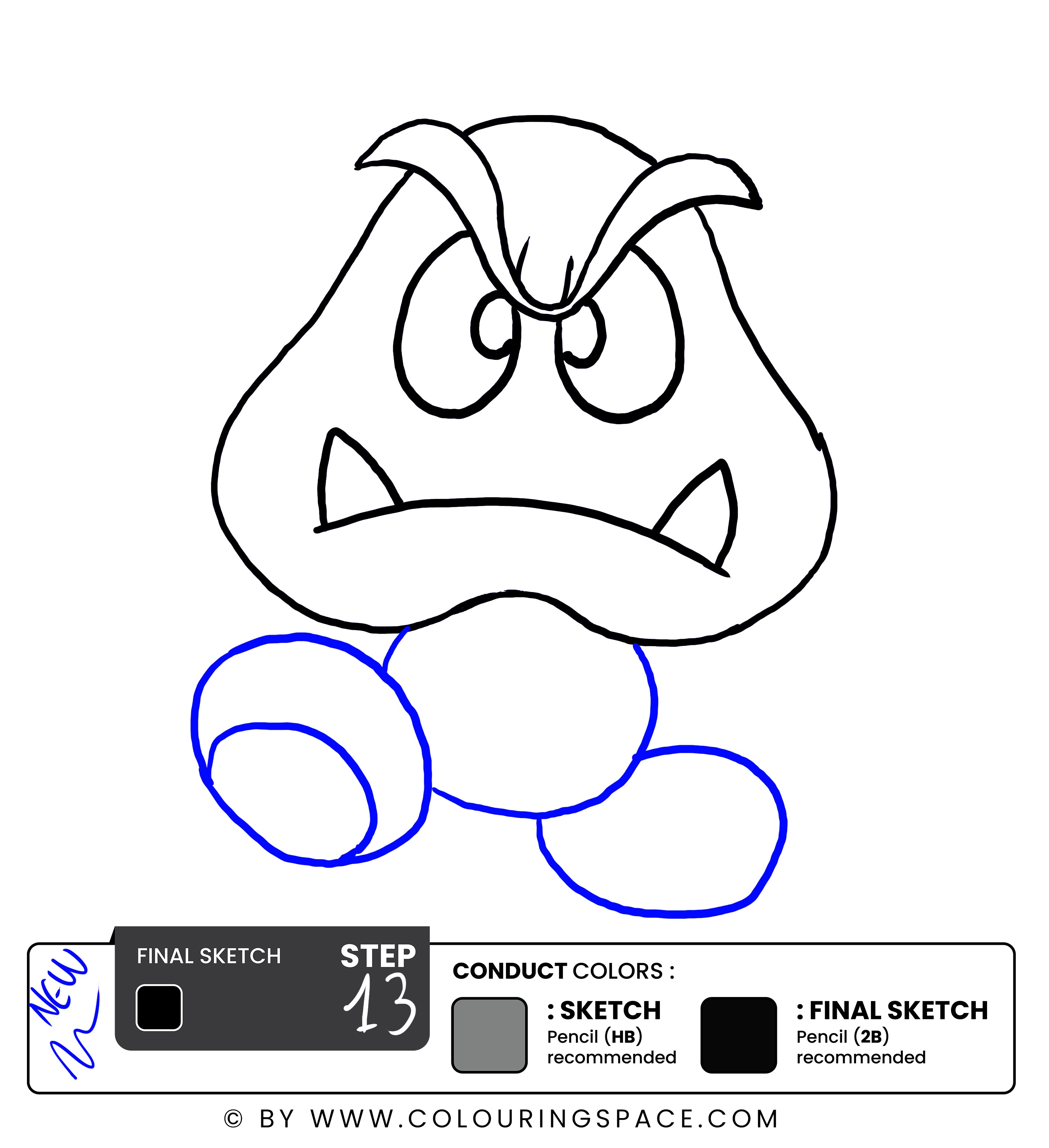 Step 13: Outline the Lower Body Part 