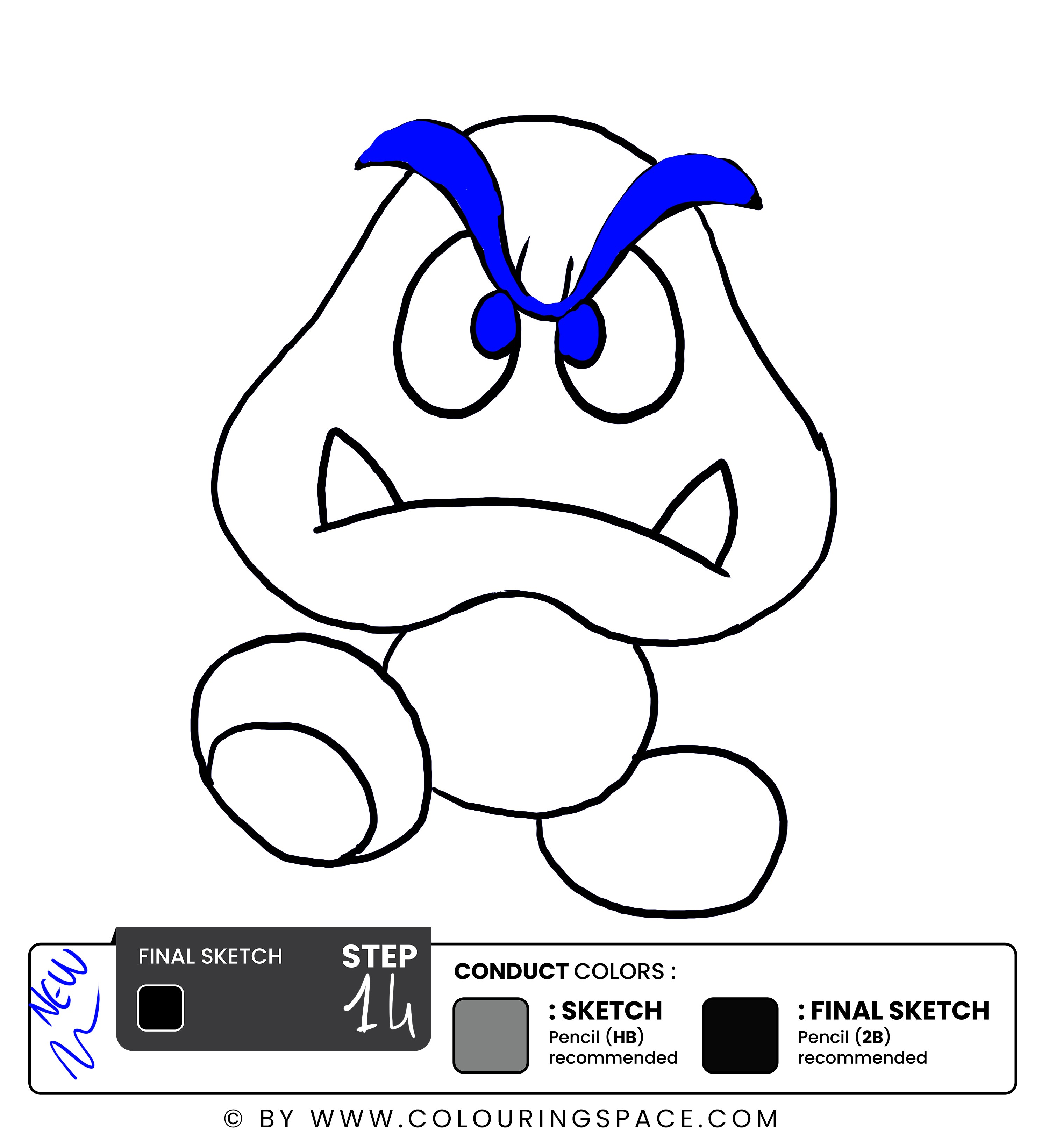 Step 14 - Darken the Eyes and Eyebrows.