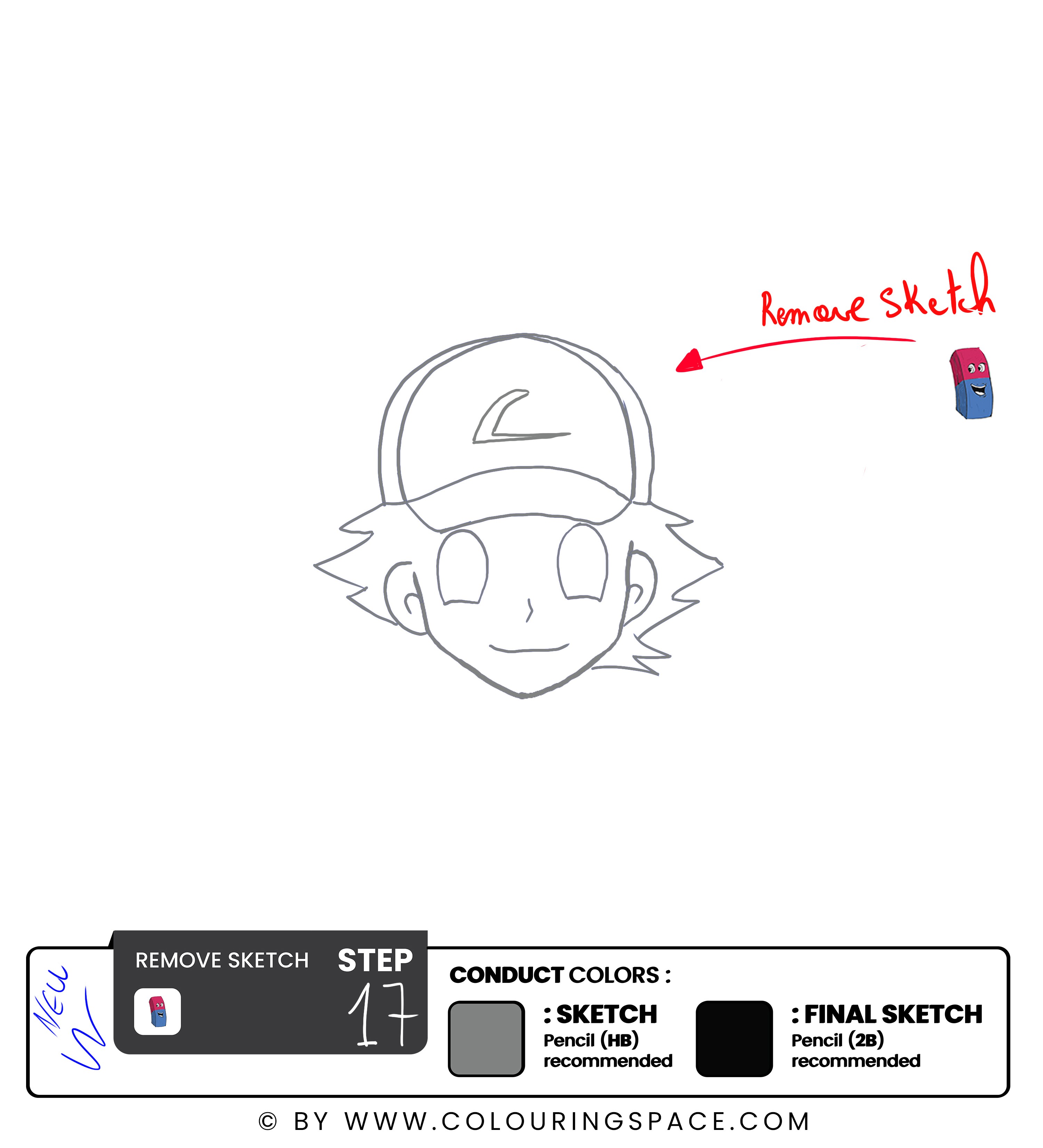 Pokemon Fans How to Draw Ash Holding Pokeball - Colouringspace