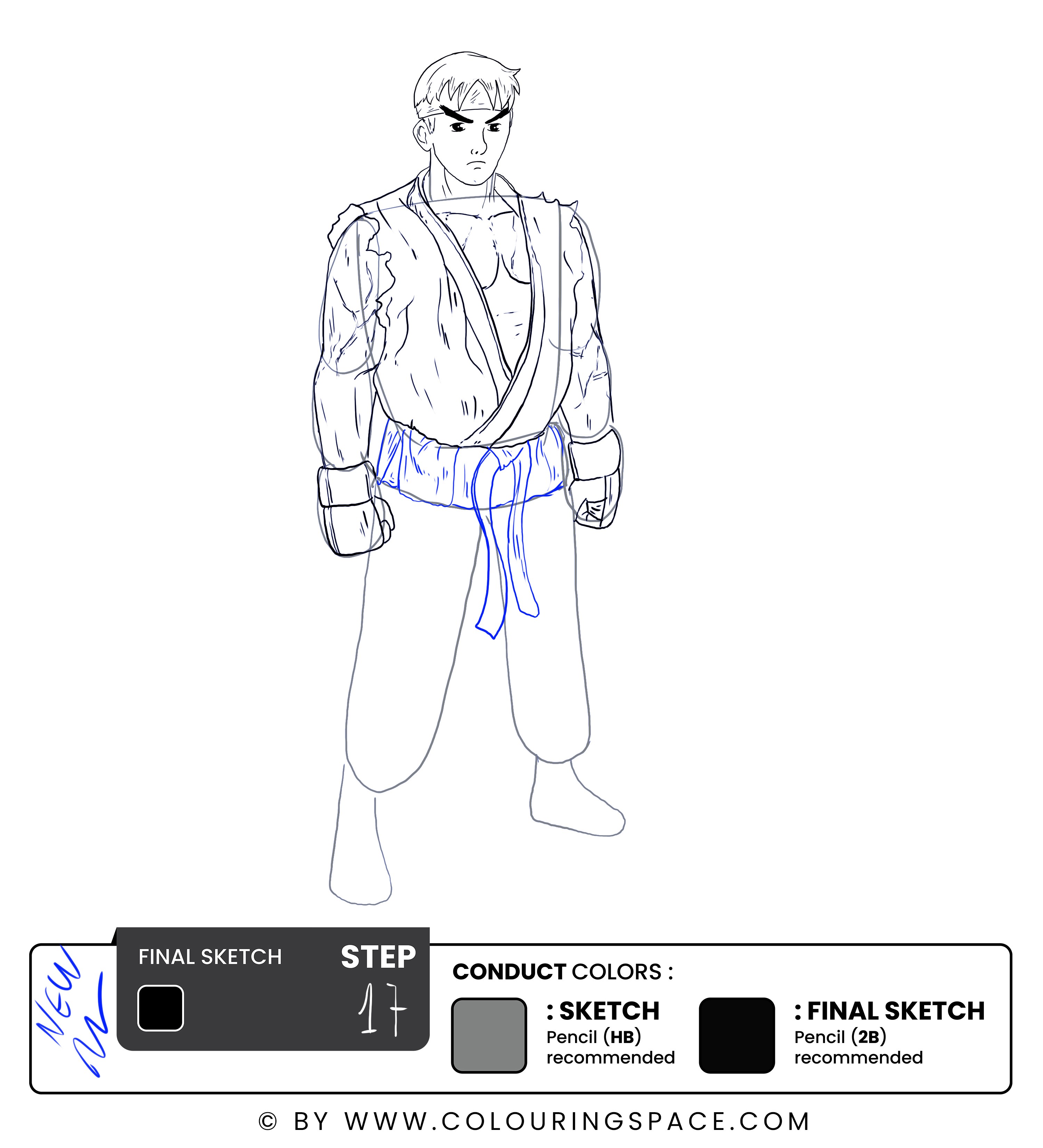 Step 17: Outline the Belt 