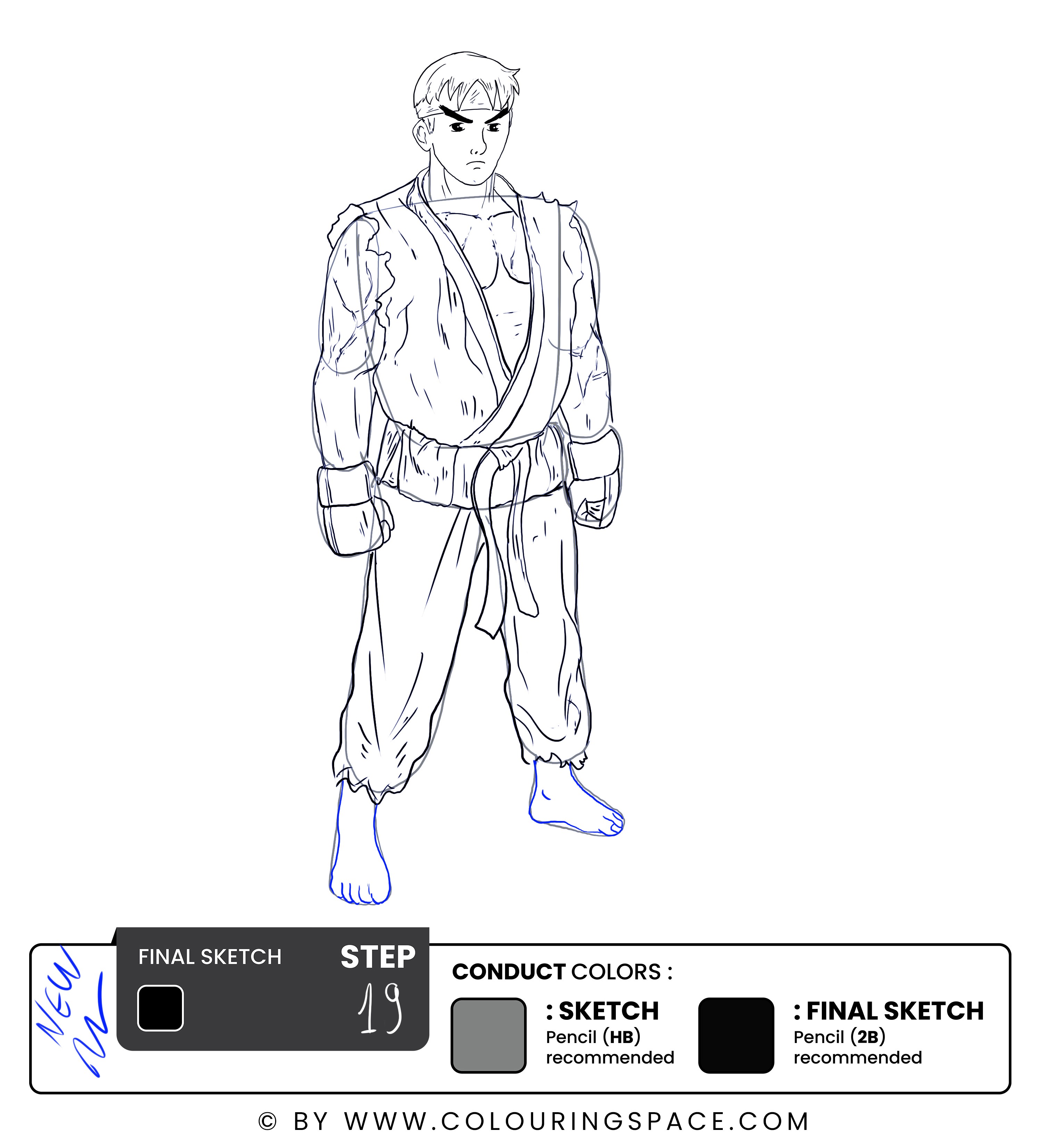 Step19: Outline the Feet