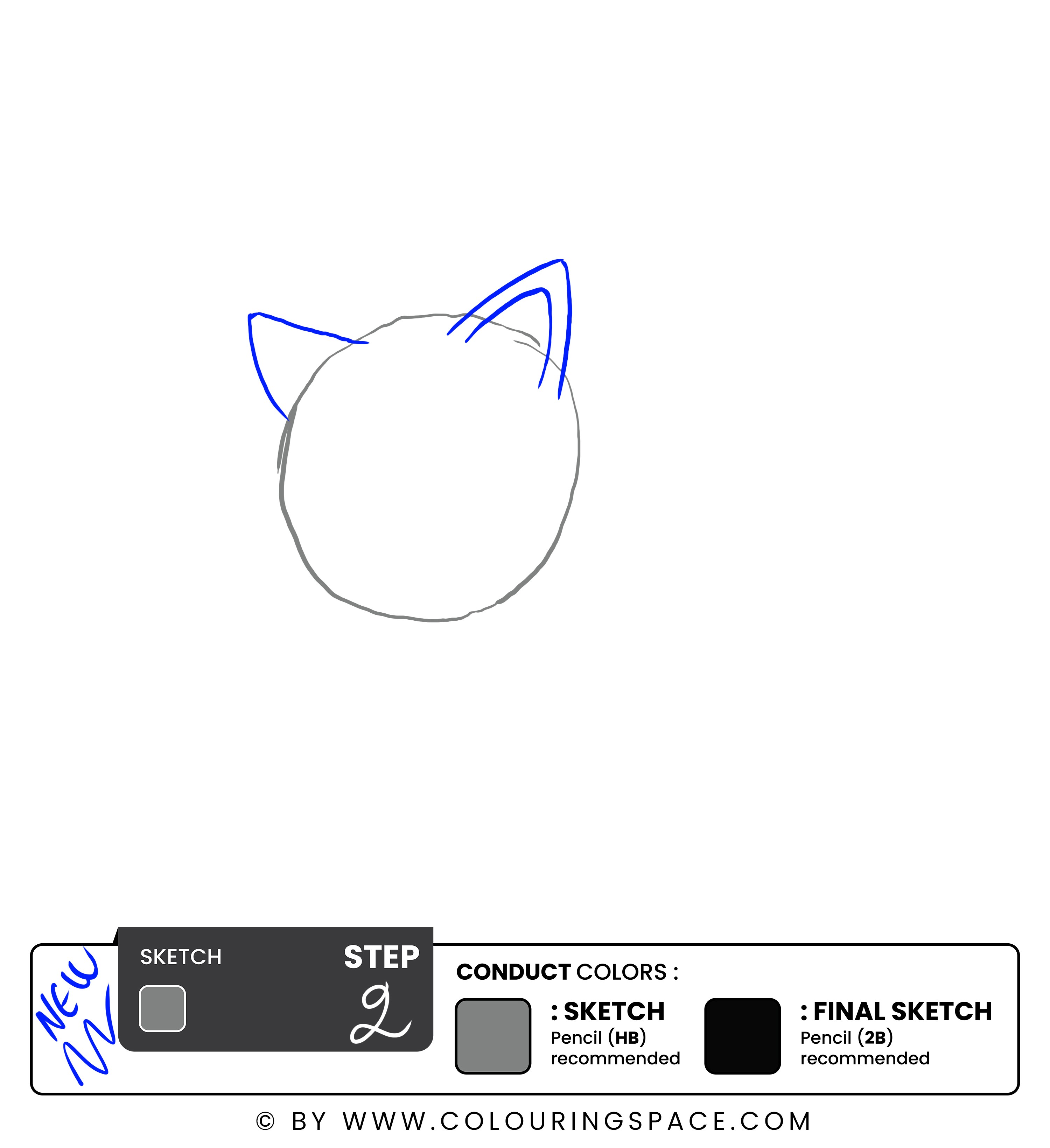 Step 2 - Draw the Ears 