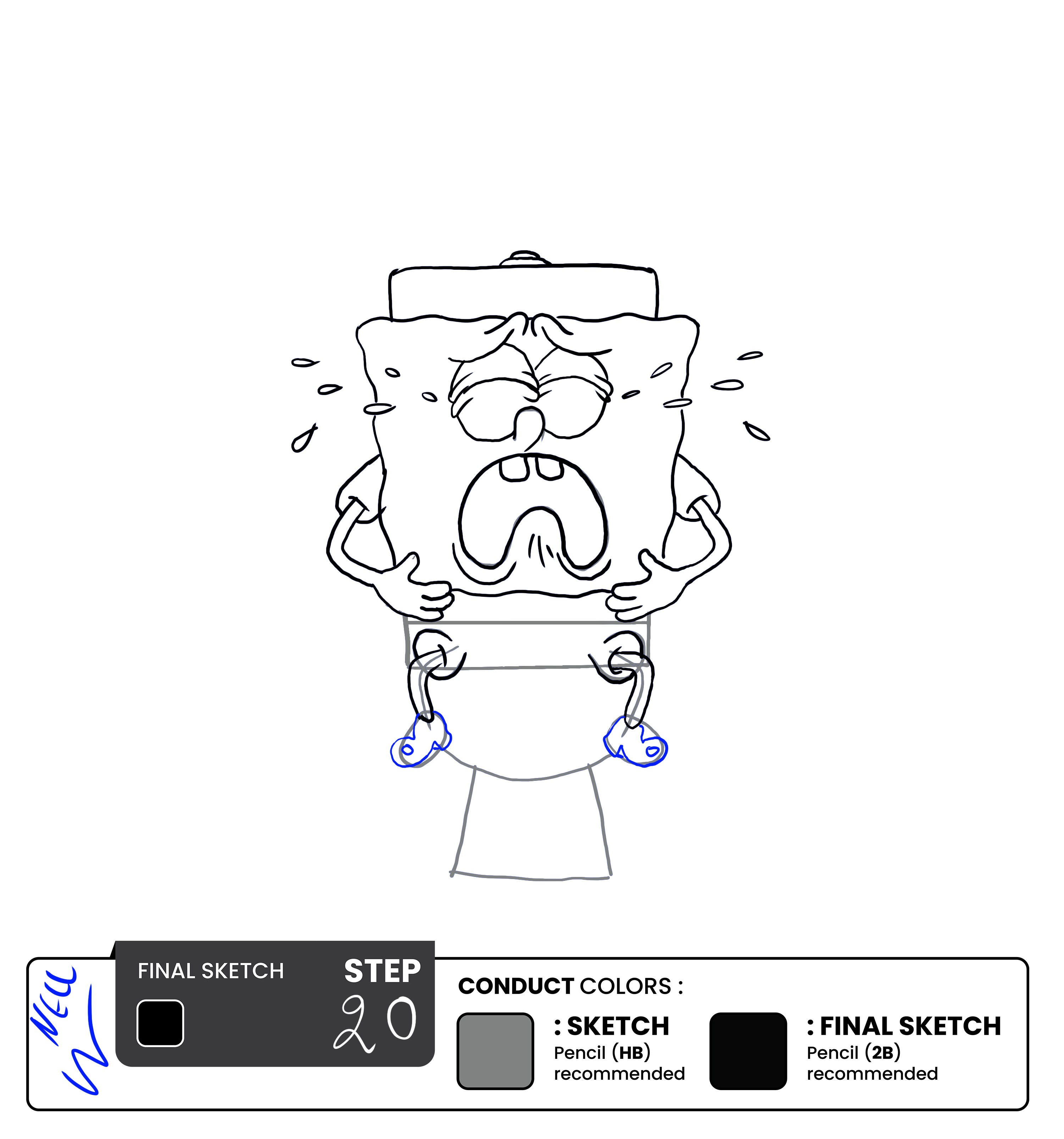 Step 20– Draw the shoes, then Remove the Sketch
