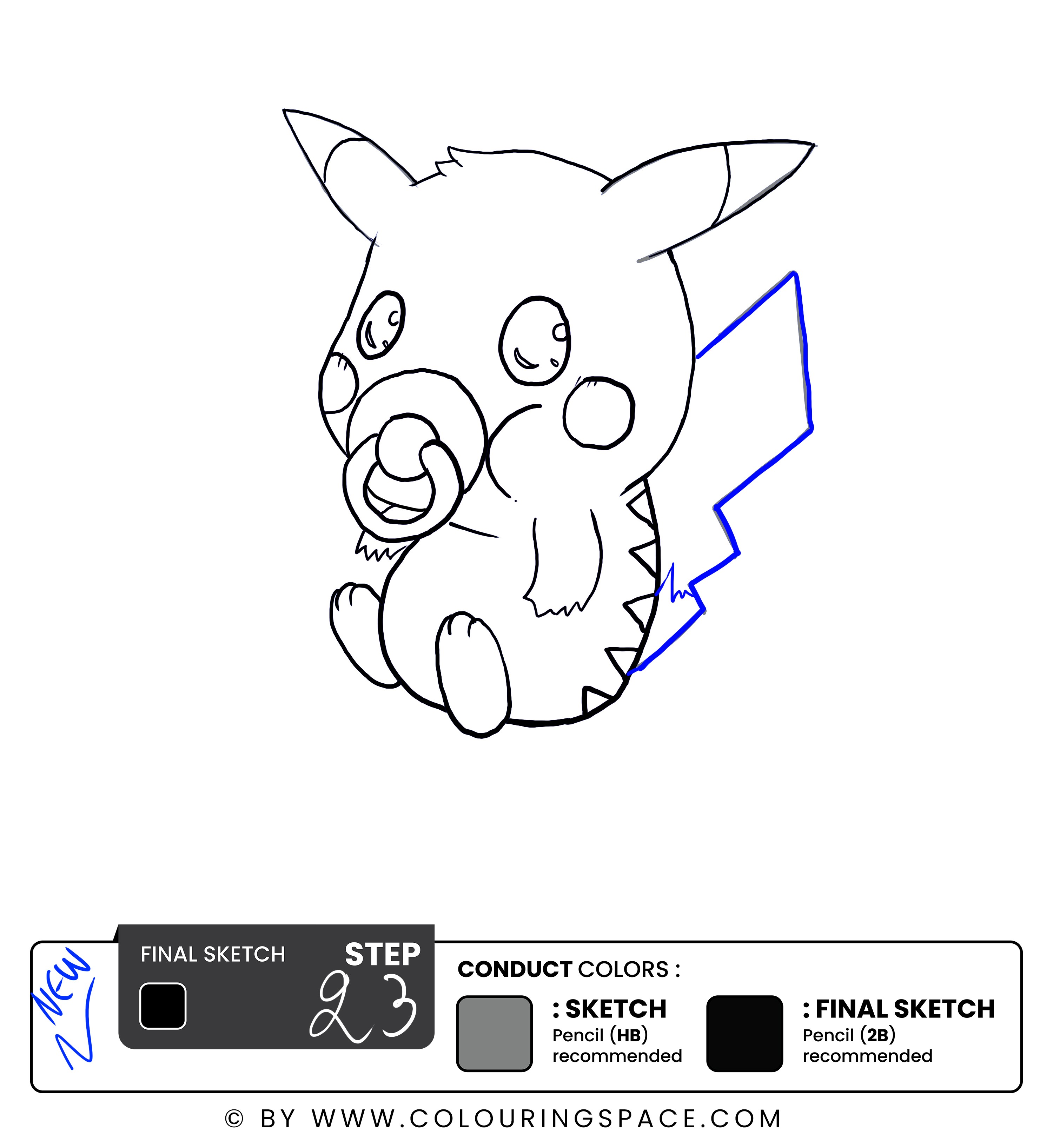 Step 23 : Add Pikachu’s Tail Final Details, 