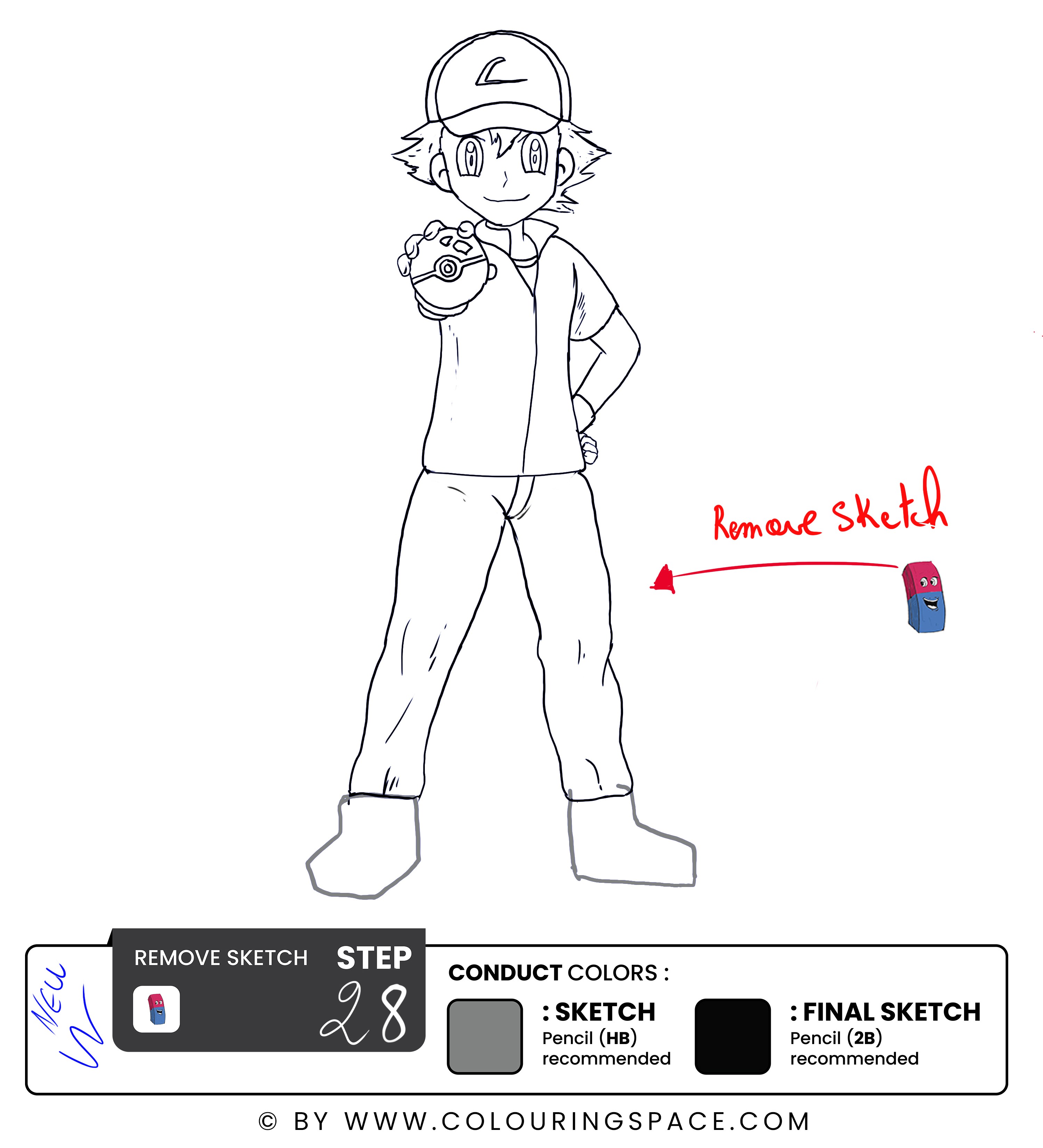 Step 28 : Remove the Sketch Guidelines 