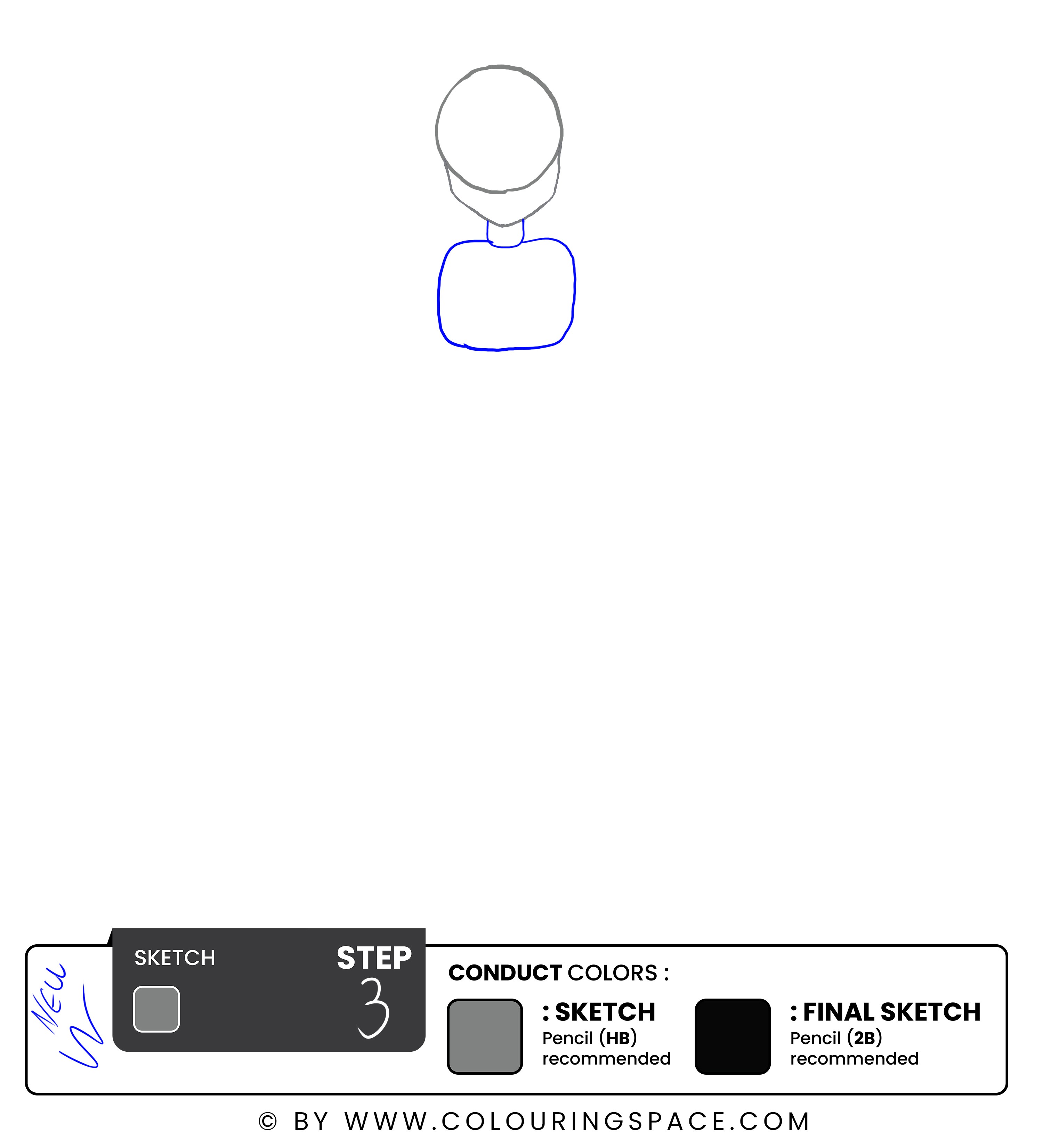 Step 3: Sketch the Neck and Body of Ash 