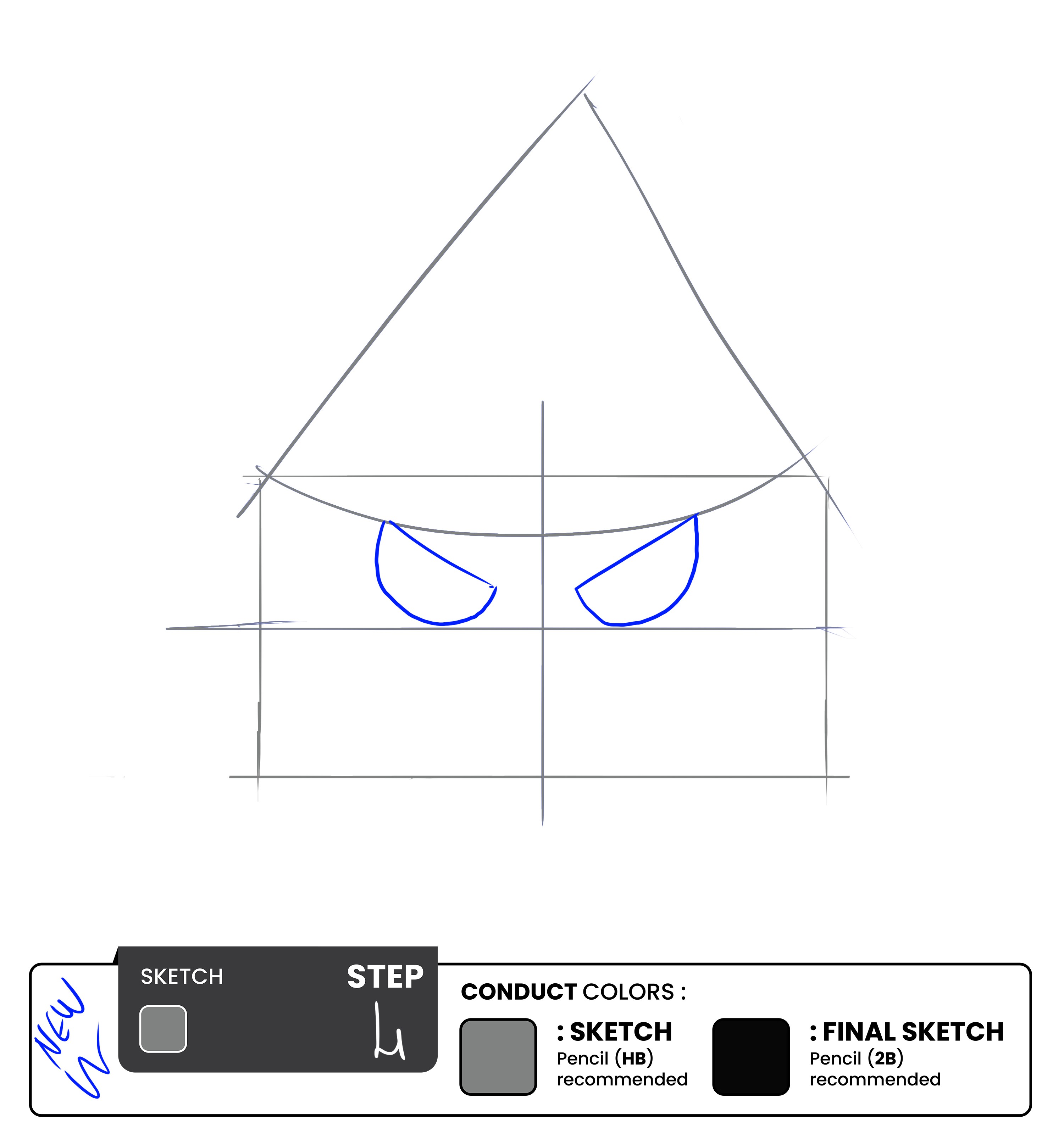 Step 4 - Draw the Eyes Outline 