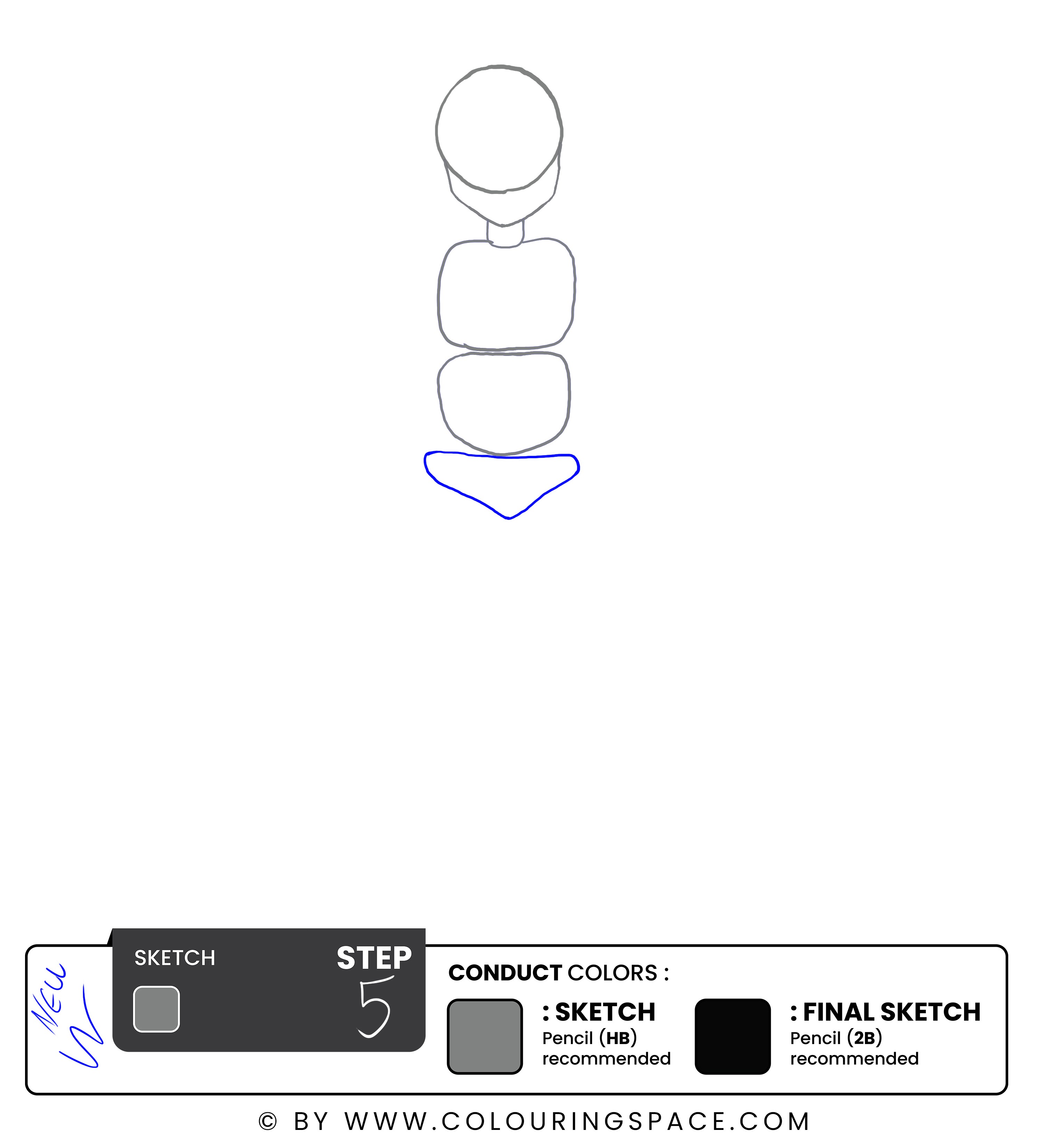 Step 5: Sketch the Neck and Body of Ash 