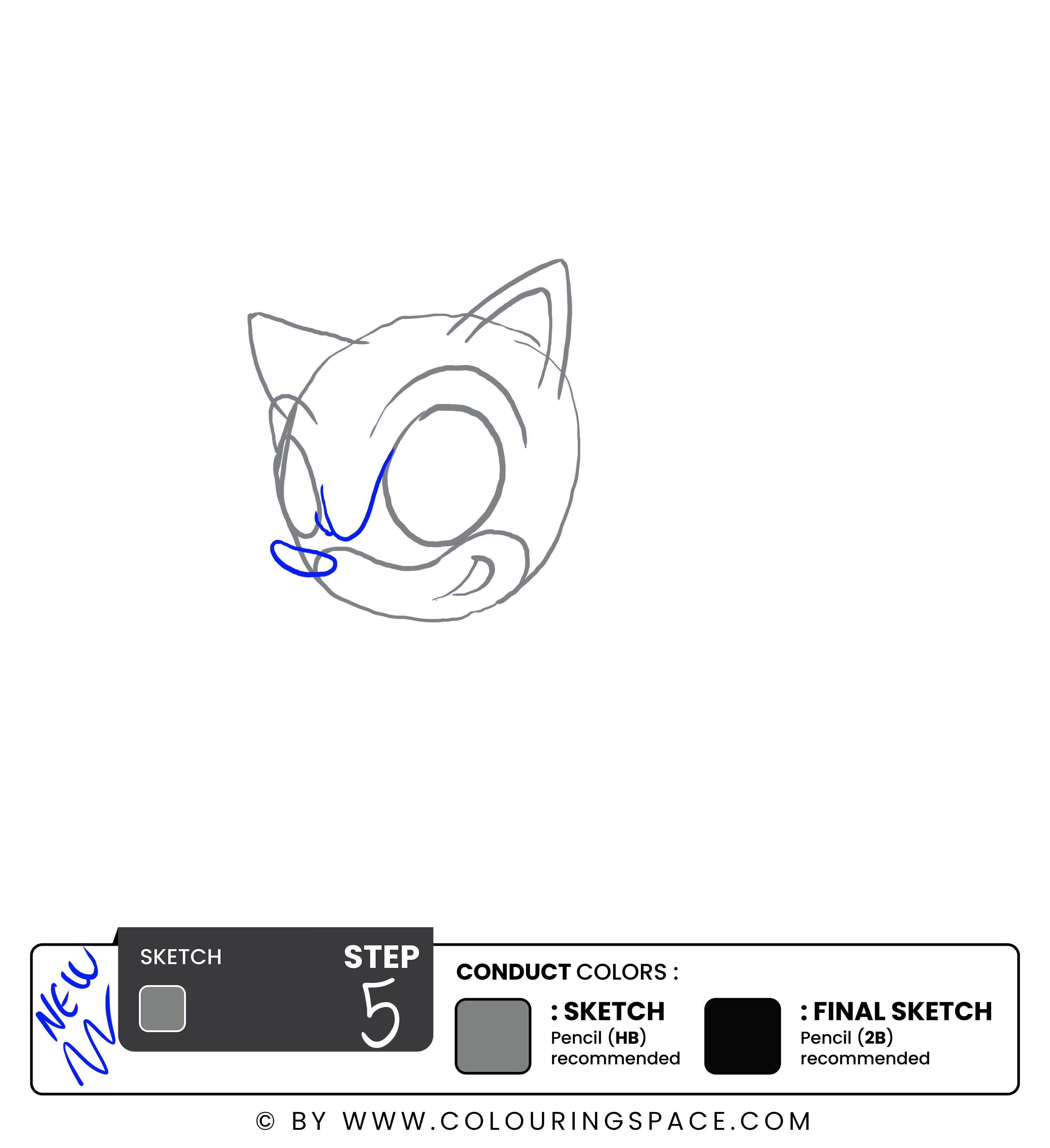 Step 5 - Draw the Nose and Add some Facial Details 