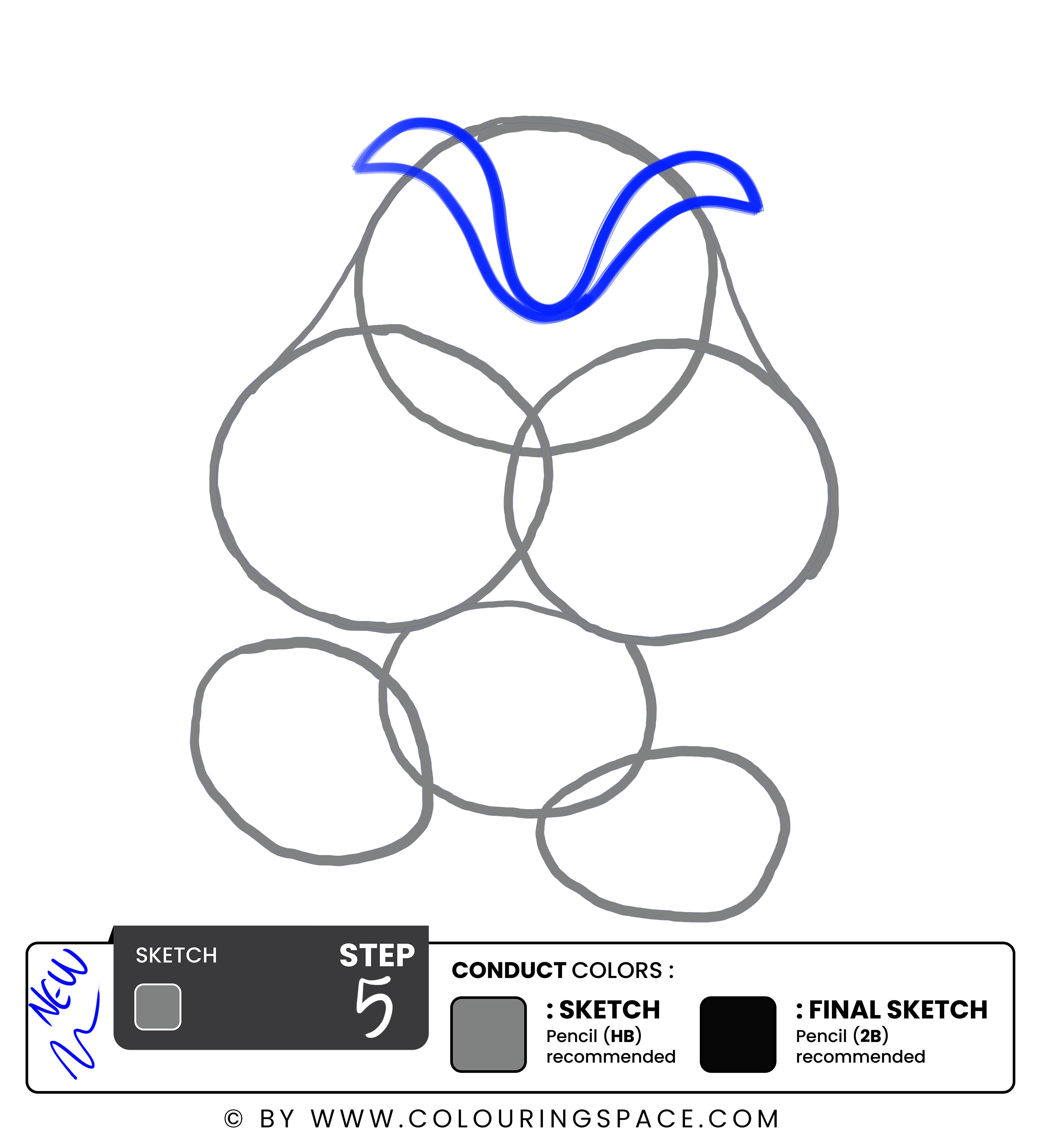 Step 5 - Sketch Out the Facial Structures. 