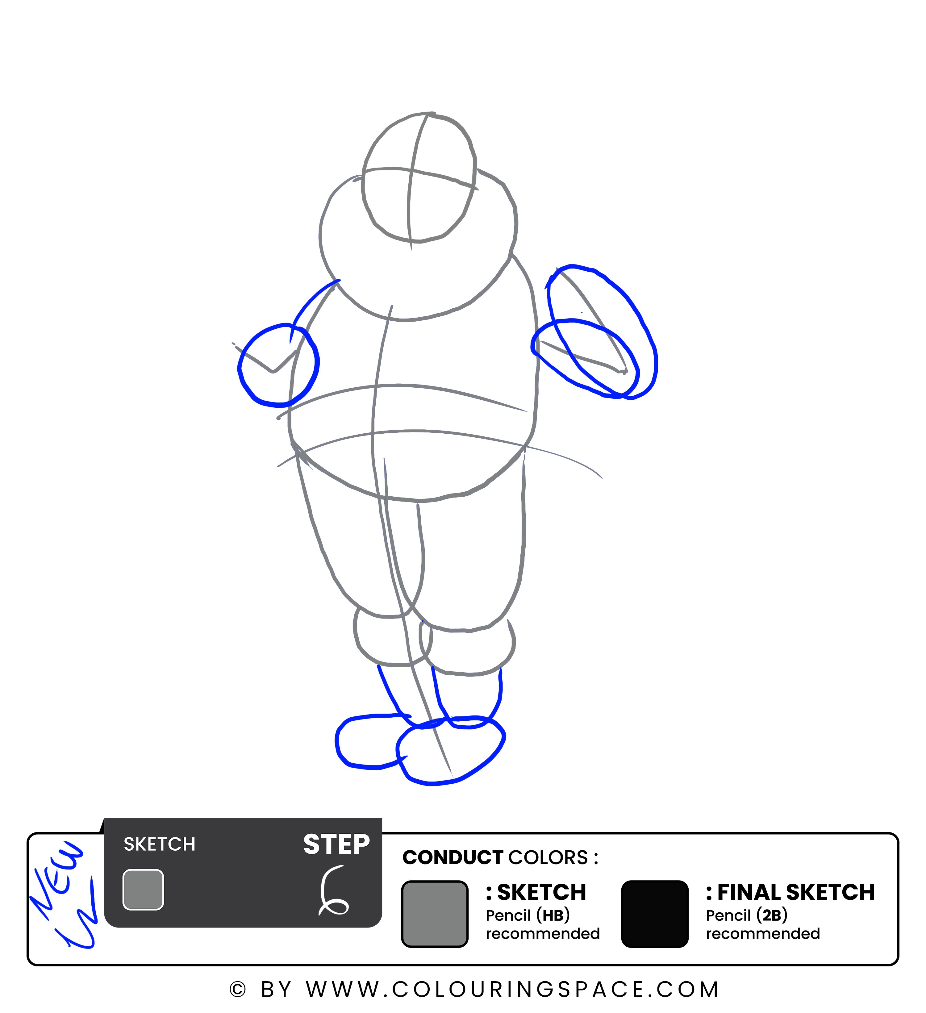 Step 6: Outline the Sleeves, then Add the Shoes