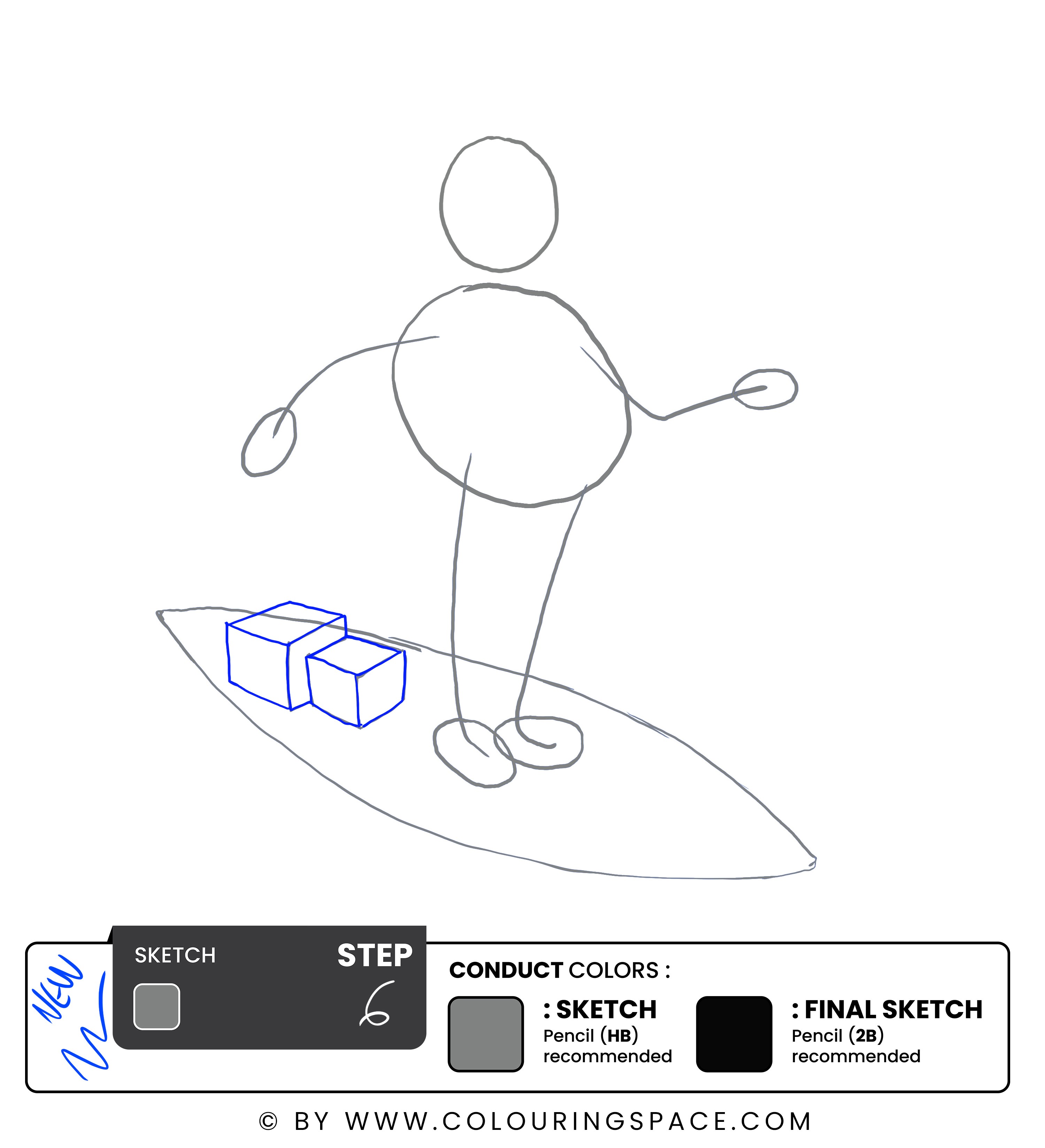 Step 6: Draw the Initial Sketch of the Gift Boxes 