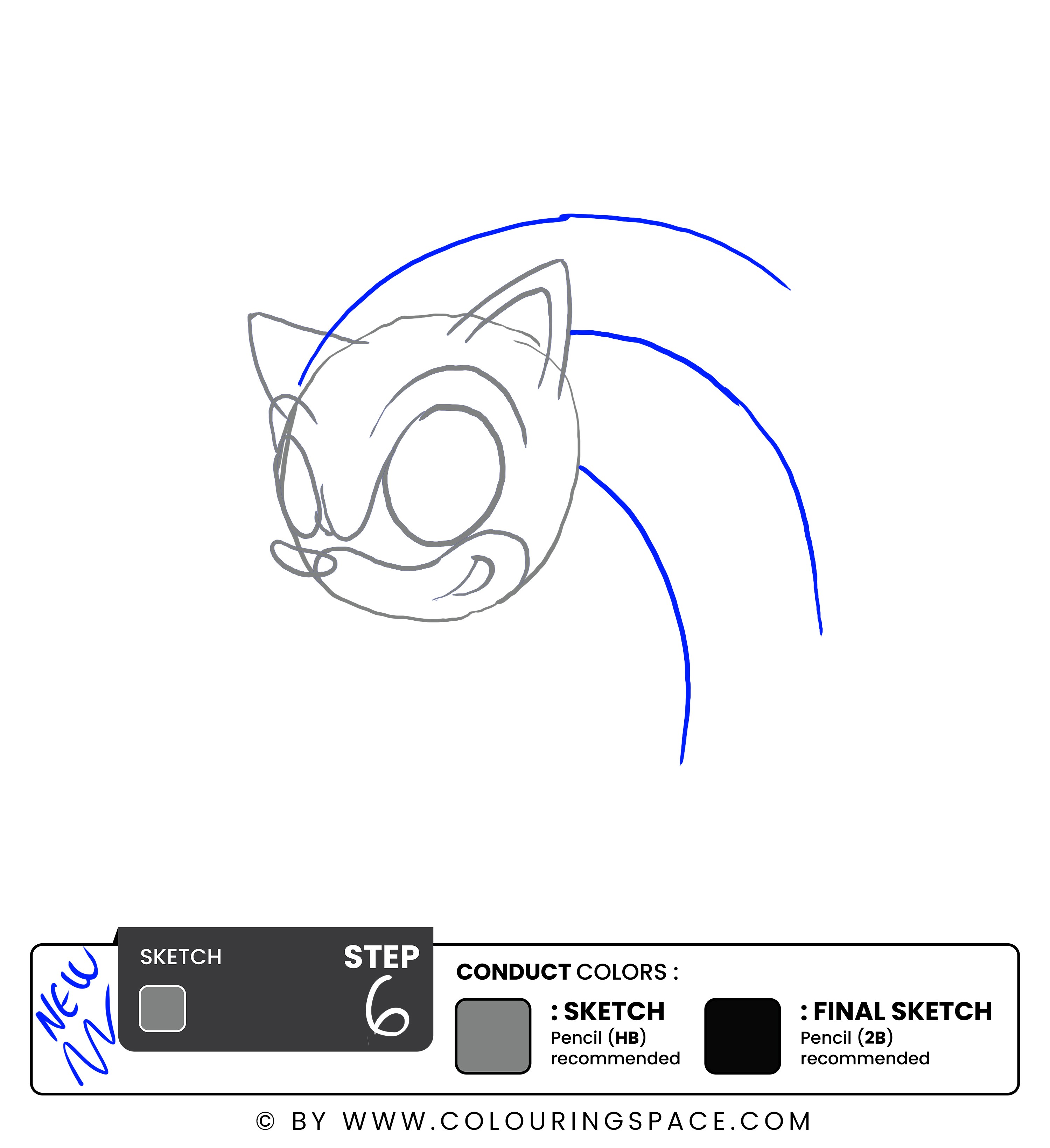 Step 6- Sketch Out the Rough Placement of the Quills. 