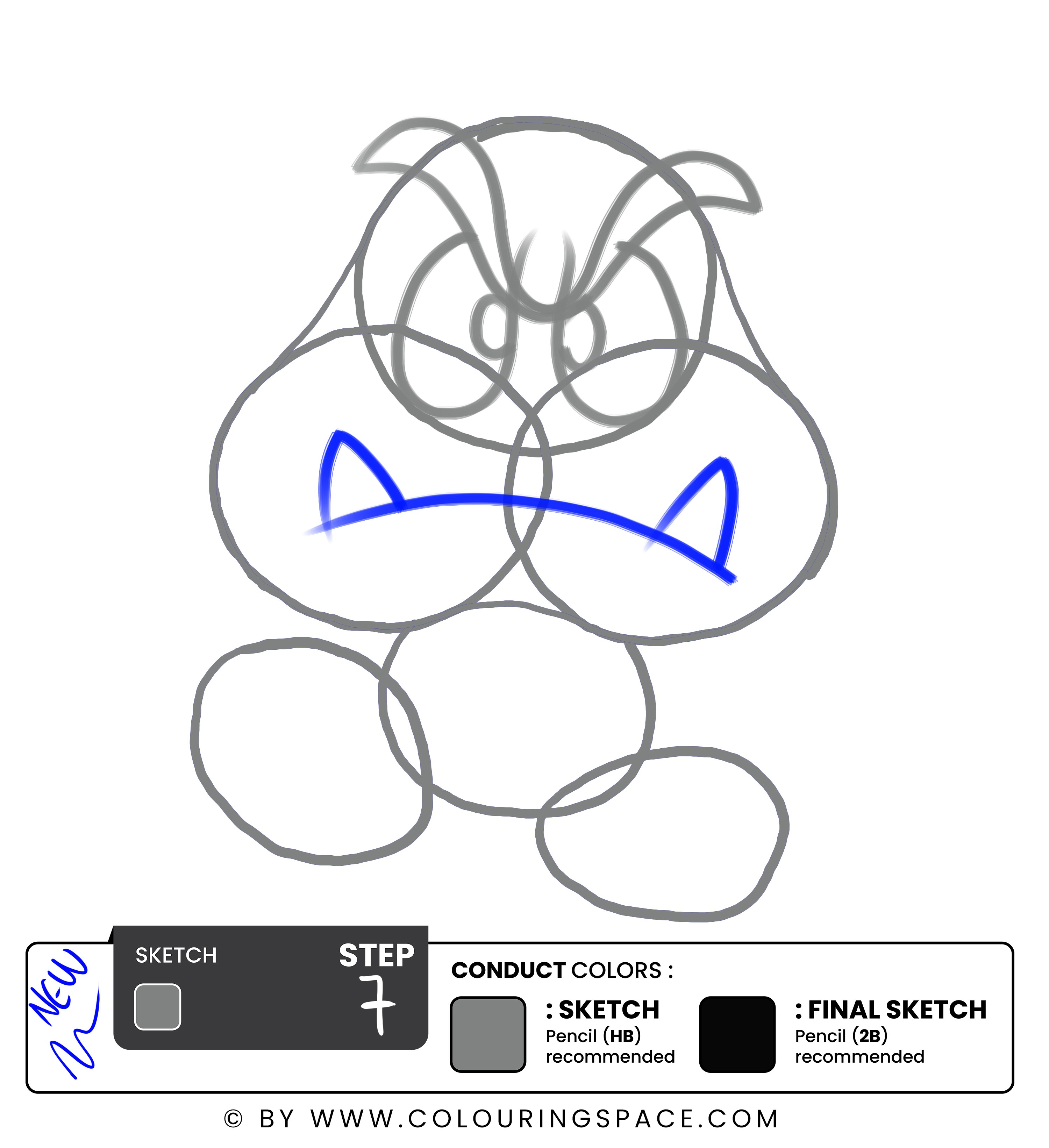 Step 7 - Drawing the Teeth and Lips 