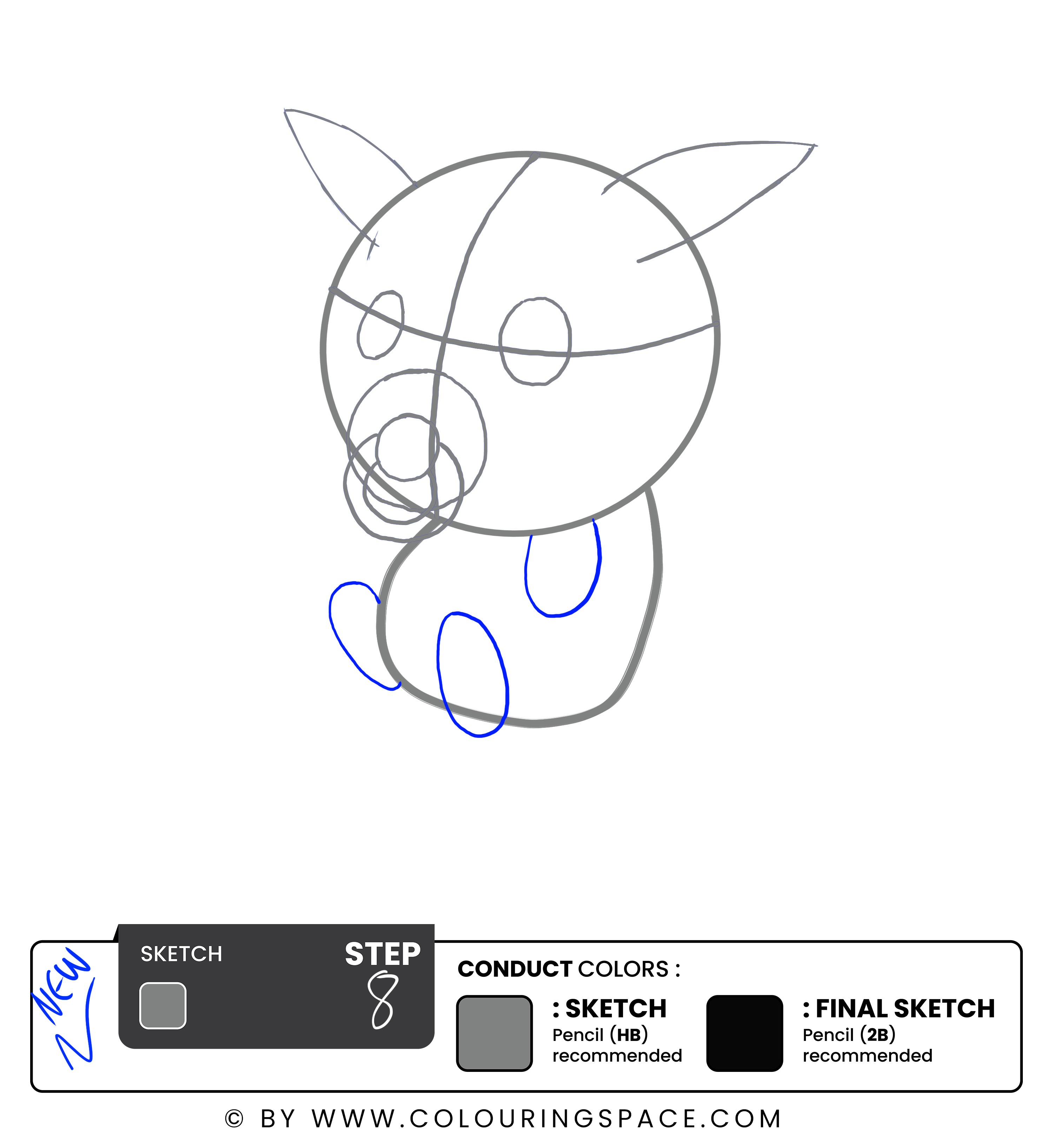 Step 8: Draw the Arms and Legs