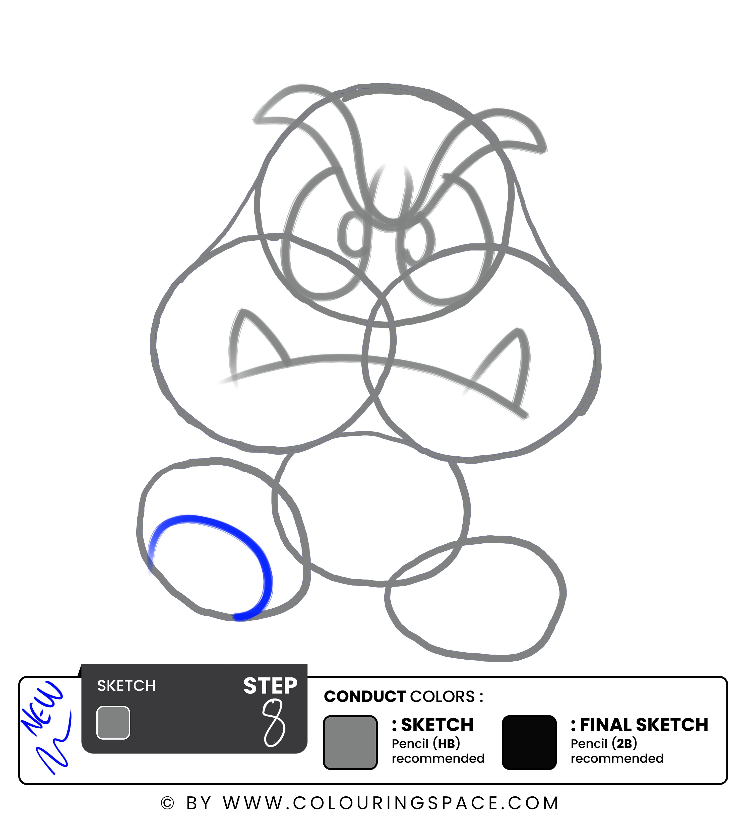 Step 8 - Drawing the Paw Pad 